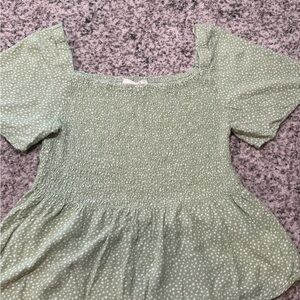 URBAN Romantics Sage Green Polka Dot Blouse